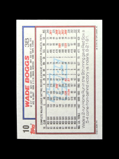 1992 Topps #10 Wade Boggs