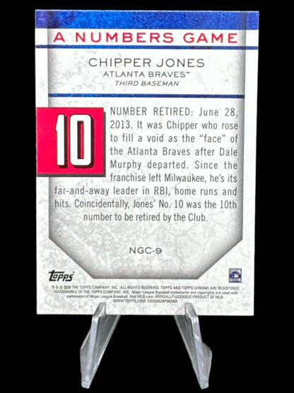 2020 Topps Chrome A Numbers Game NGC-9 Chipper Jones Atlanta Braves