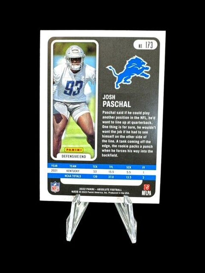 2022 Panini Absolute #173 Josh Paschal ROO RC Rookie  Near mint or better