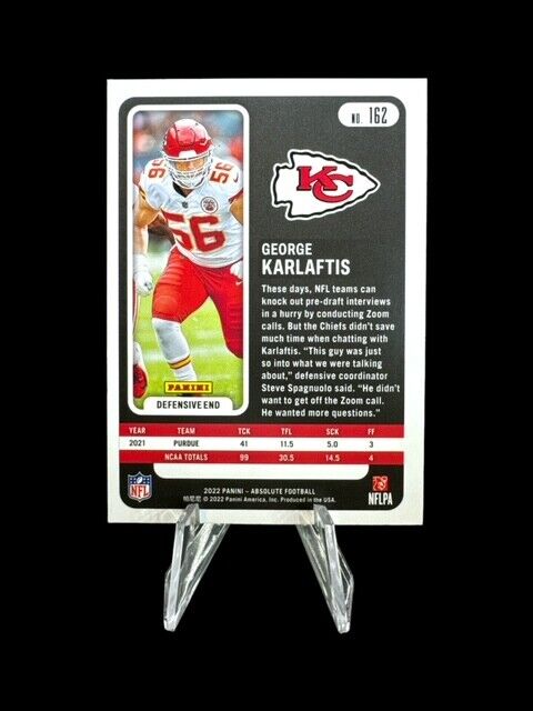 2022 Panini Absolute #162 George Karlaftis ROO RC Rookie  Near mint or better