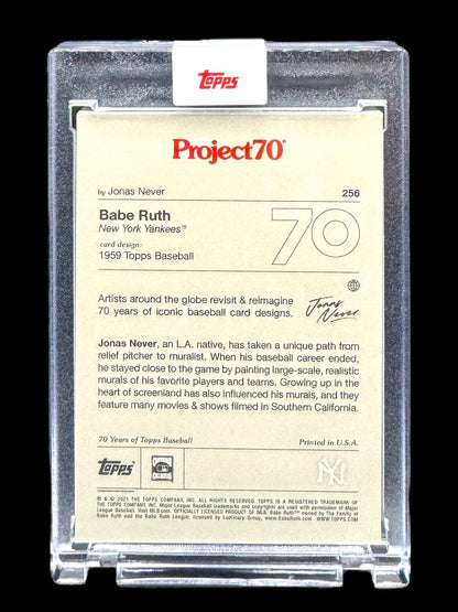 2021 Topps Project 70 #256 - 1959 Babe Ruth By Jonas Never Print Run: 2,333