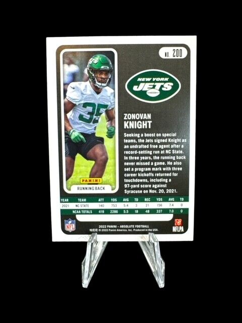 2022 Panini Absolute #200 Zonovan Knight ROO RC Rookie  Near mint or better
