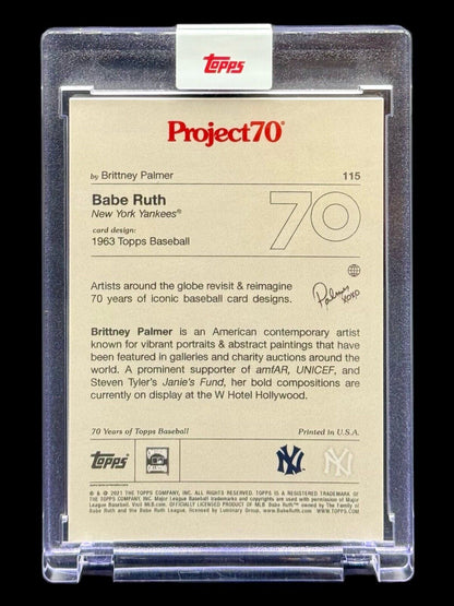 2021 Topps PROJECT 70 card #115 - 1963 Babe Ruth by Brittney Palmer - PR :/3432