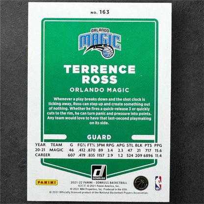 Terrence Ross 2021-22 Donruss Orange Lazer Holo Foil Orlando Magic