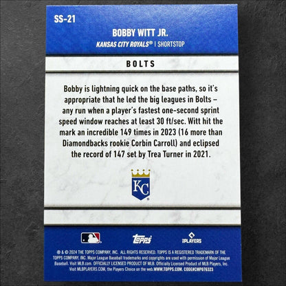 2024 Topps Series 2 #SS-21 Bobby Witt Jr. Significant Statistics Insert Royals