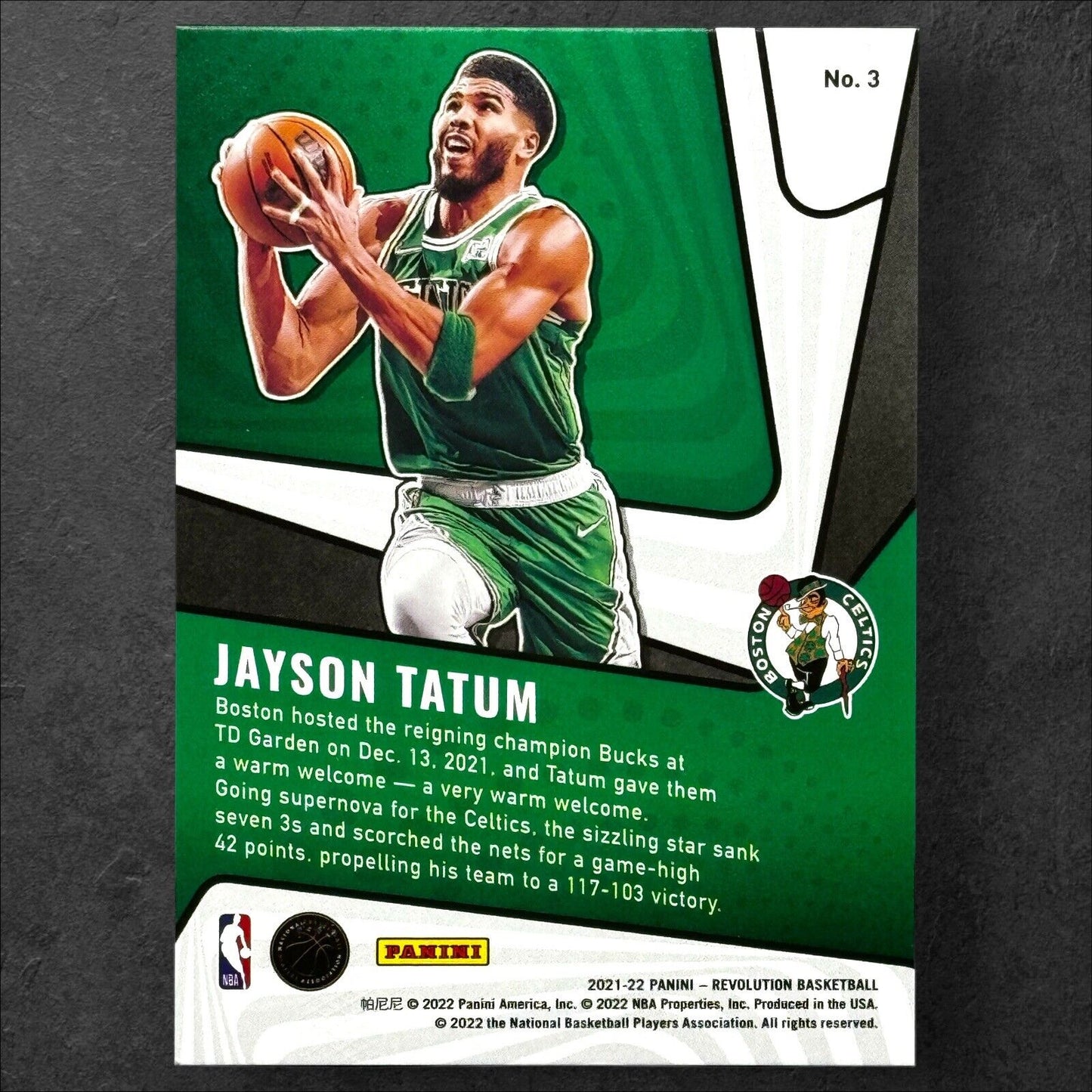 JAYSON TATUM 2021-22 PANINI REVOLUTION BASKETBALL SUPERNOVA CELTICS