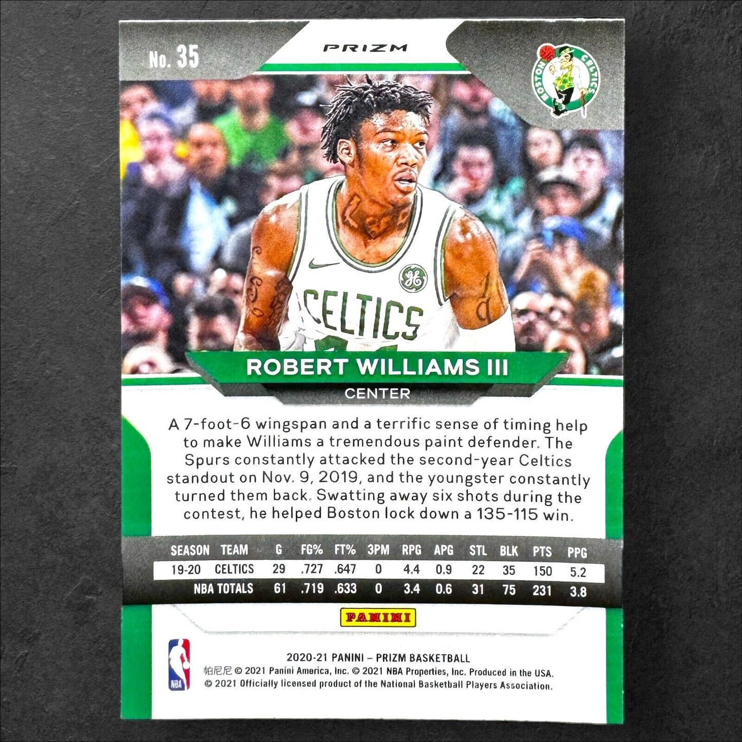 2020-21 Panini Prizm Prizms Blue Wave #35 Robert Williams III