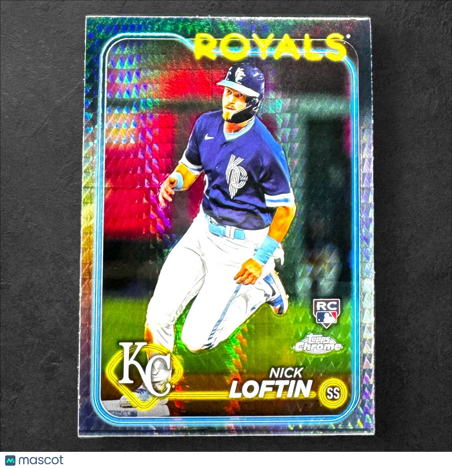 2024 Topps Chrome RC Nick Loftin Prism Refractor 183 Rookie KC Royals