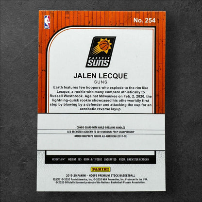 Jalen LeCque Panini NBA HOOPS (RC) Rookie Premium Stock #254 Phoenix Suns