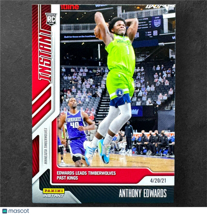 2020-21 NBA Panini Instant RC 152 Anthony Edwards ROOKIE CARD Timberwolves /861