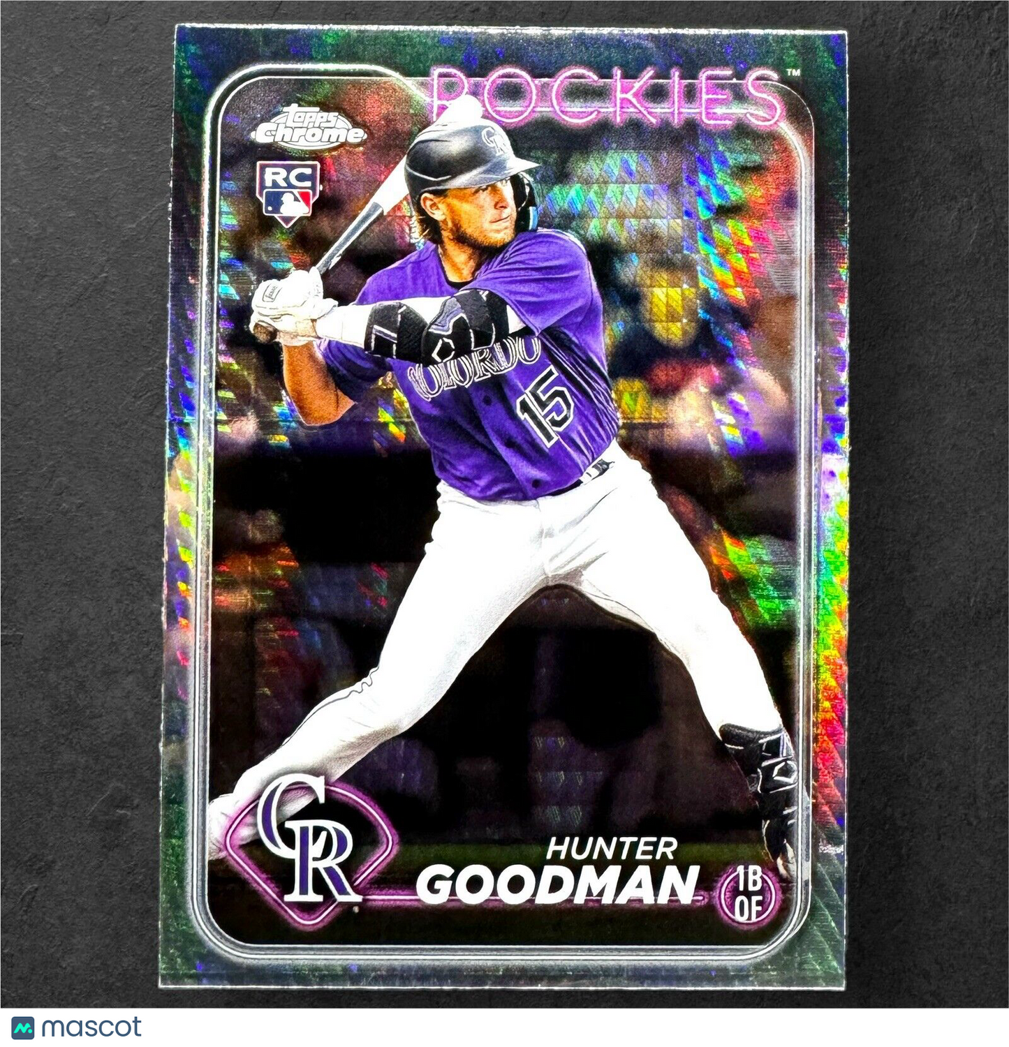 2024 Topps Chrome Hunter Goodman Prism Refractor Rookie RC #99 Colorado Rockies