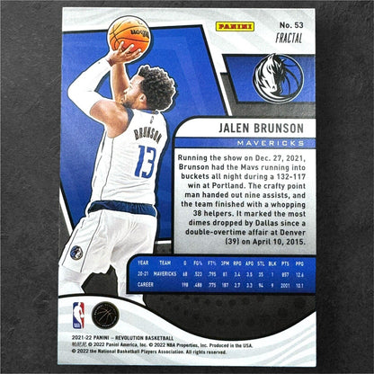 2021-22 Panini Revolution Fractal Jalen Brunson Dallas Mavericks #53 - Free Ship