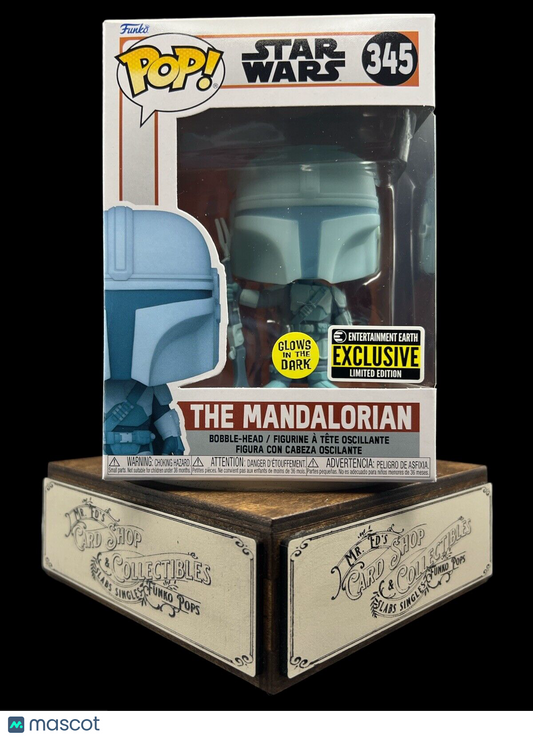 Star Wars The Mandalorian Hologram GlowIn The Dark Funko Pop 345 /Pop Protector