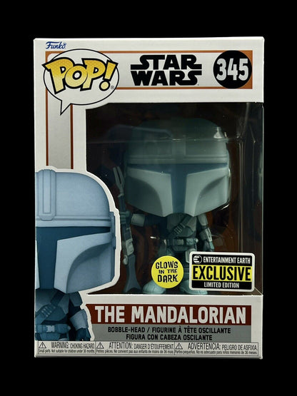 Star Wars The Mandalorian Hologram GlowIn The Dark Funko Pop 345 /Pop Protector