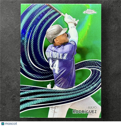 Julio Rodriguez 2024 Topps Chrome Strokes Green Refractor /99 Seattle Mariners