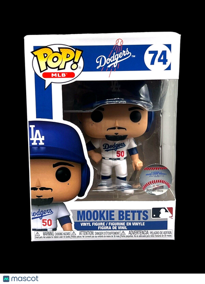 Funko POP! MLB: Dodgers MOOKIE BETTS Home Uniform Figure #74 w/ Pop Protector