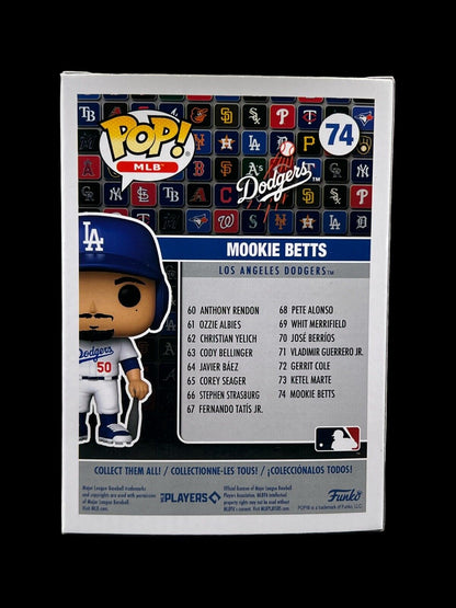 Funko POP! MLB: Dodgers MOOKIE BETTS Home Uniform Figure #74 w/ Pop Protector