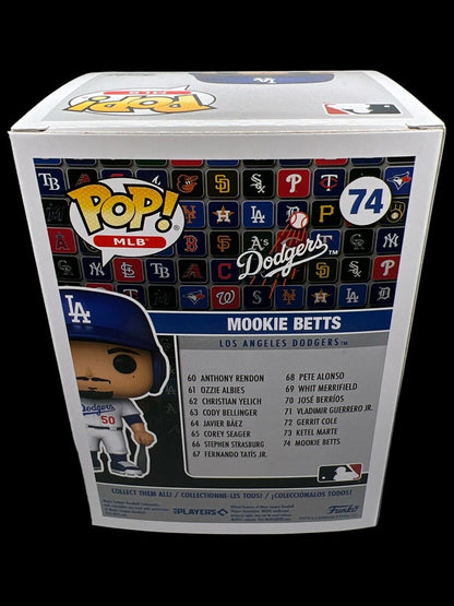 Funko POP! MLB: Dodgers MOOKIE BETTS Home Uniform Figure #74 w/ Pop Protector