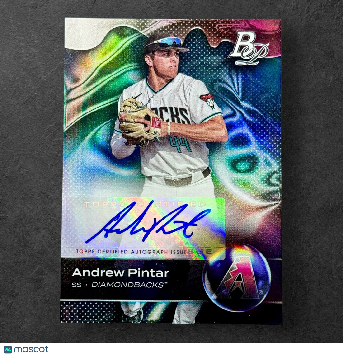 2023 Bowman Platinum Top Prospects #TOP-98 Andrew Pintar Auto Rainbow Foil