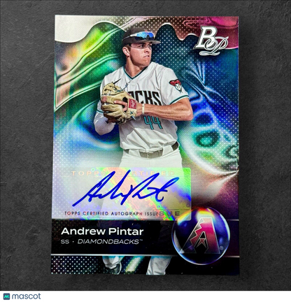 2023 Bowman Platinum Top Prospects #TOP-98 Andrew Pintar Auto Rainbow Foil