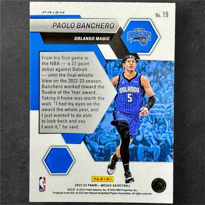 Paolo Banchero 2022-23 Panini Mosaic RC Montage Silver Mosaic Prizm 19 Magic