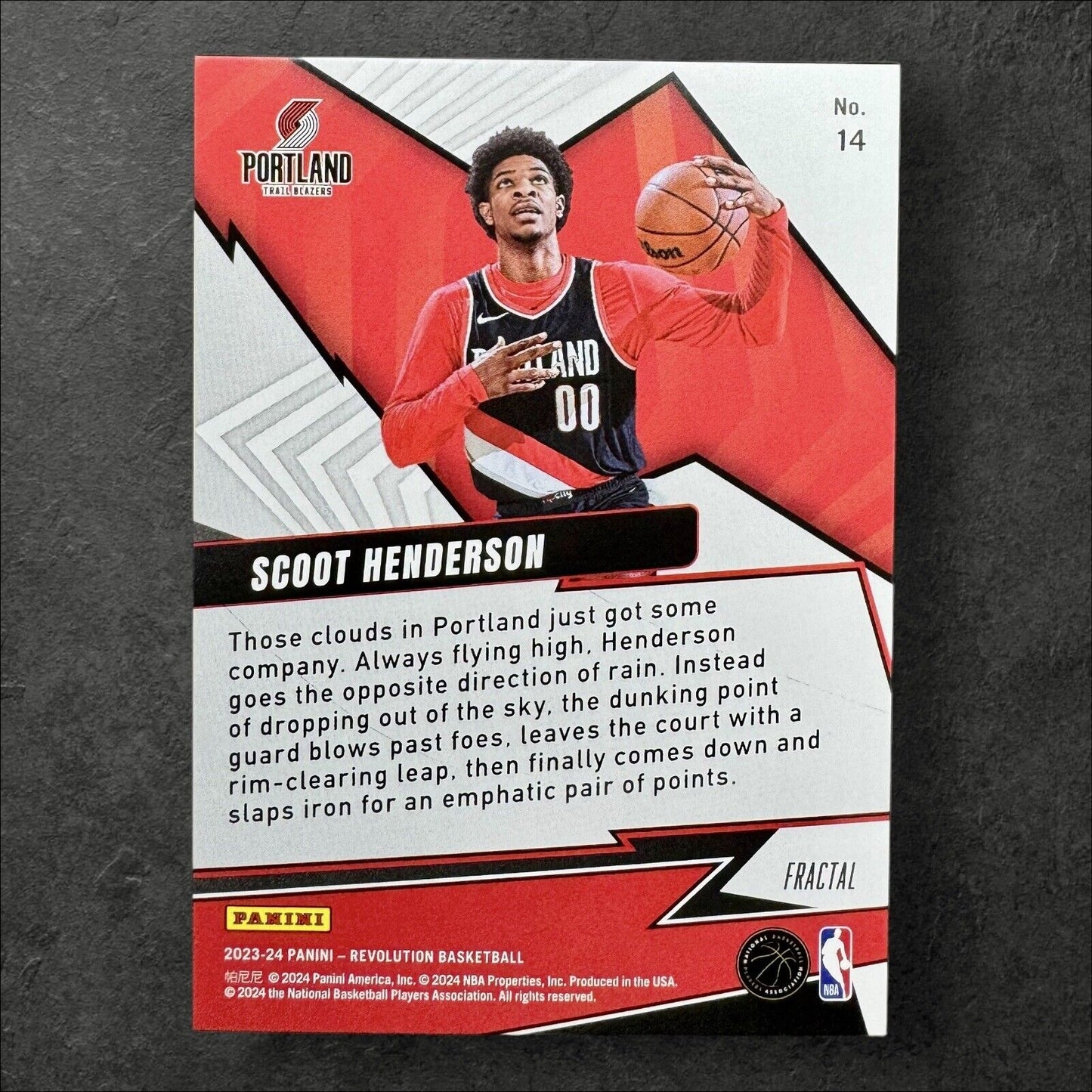 2023-24 Panini Revolution Shock Wave Fractal #14 Scoot Henderson Rookie (RC)