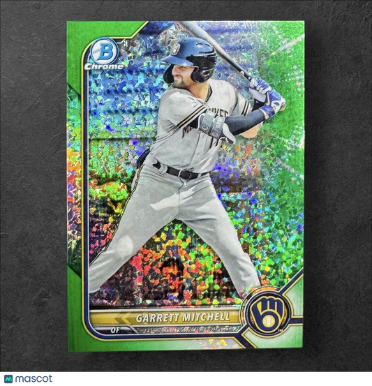 2022 Bowman Chrome Garrett Mitchell Green MINI DIAMOND Rookie Refractor /99