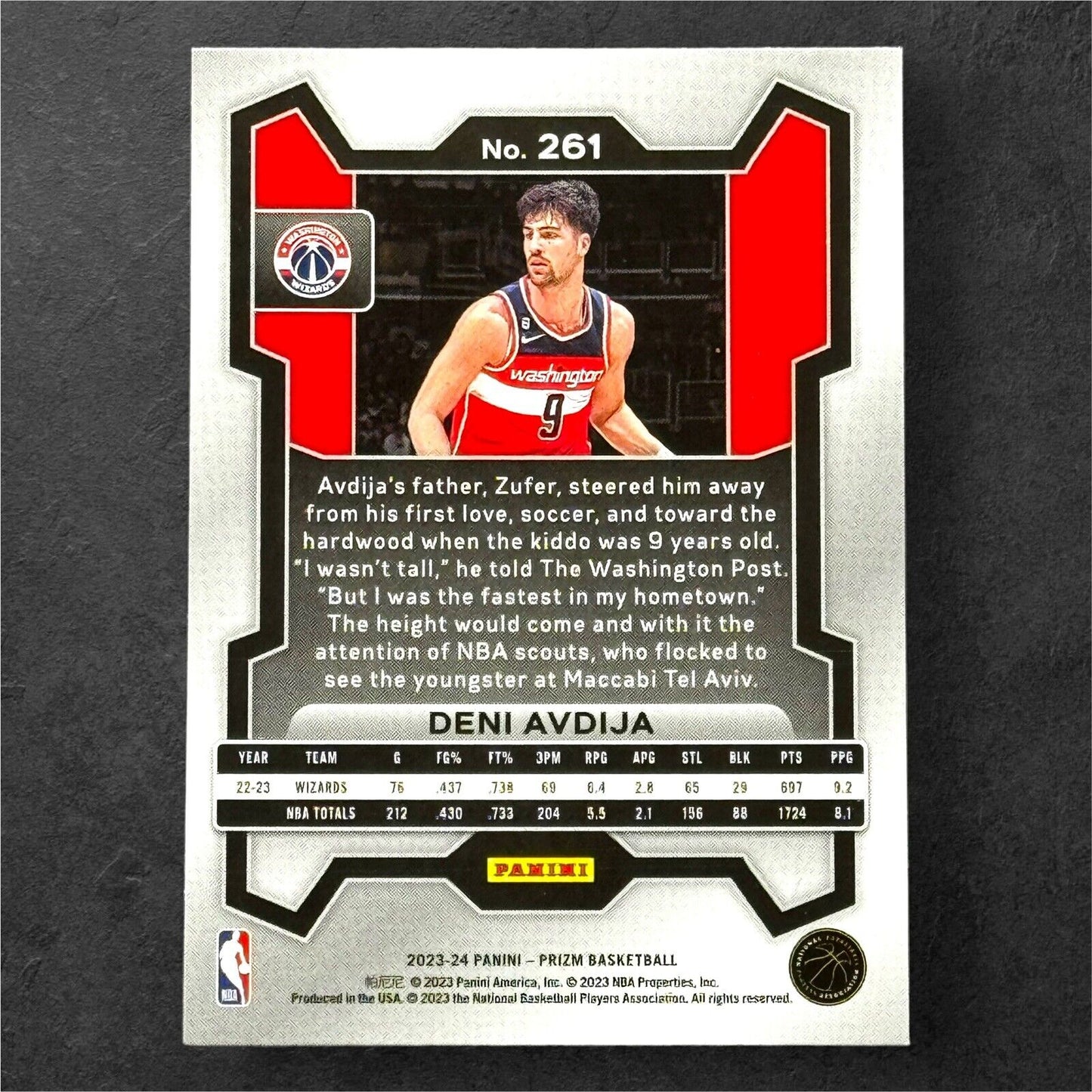 DENI AVDIJA 2023-24 Panini Prizm Basketball base #261 Washington Wizards