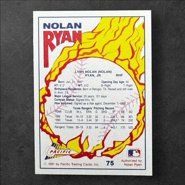 Nolan Ryan 1991 Pacific Texas Express #75