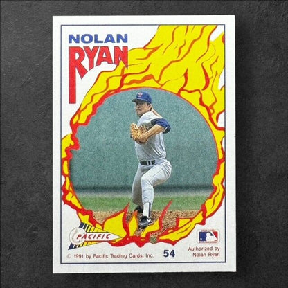 Nolan Ryan 1991 Pacific #54 Signed by the Rangers 1989