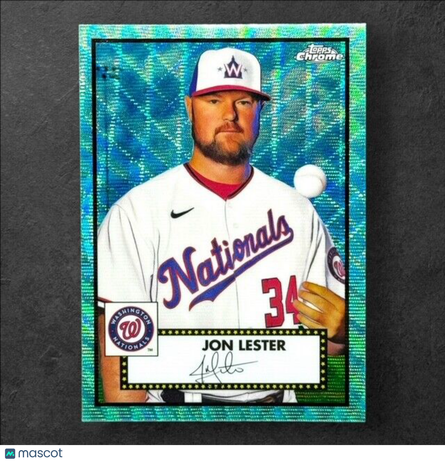 Jon Lester 2021 Topps Chrome Platinum Anniversary Aqua Wave