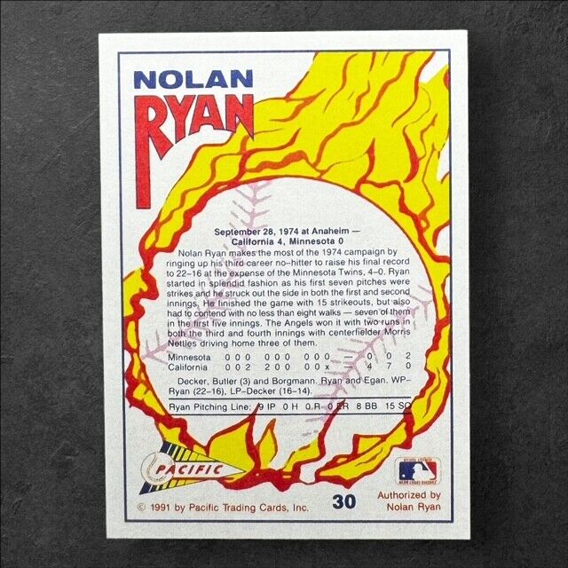 Nolan Ryan 1991 Pacific Texas Express #30