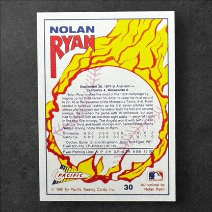 Nolan Ryan 1991 Pacific Texas Express #30