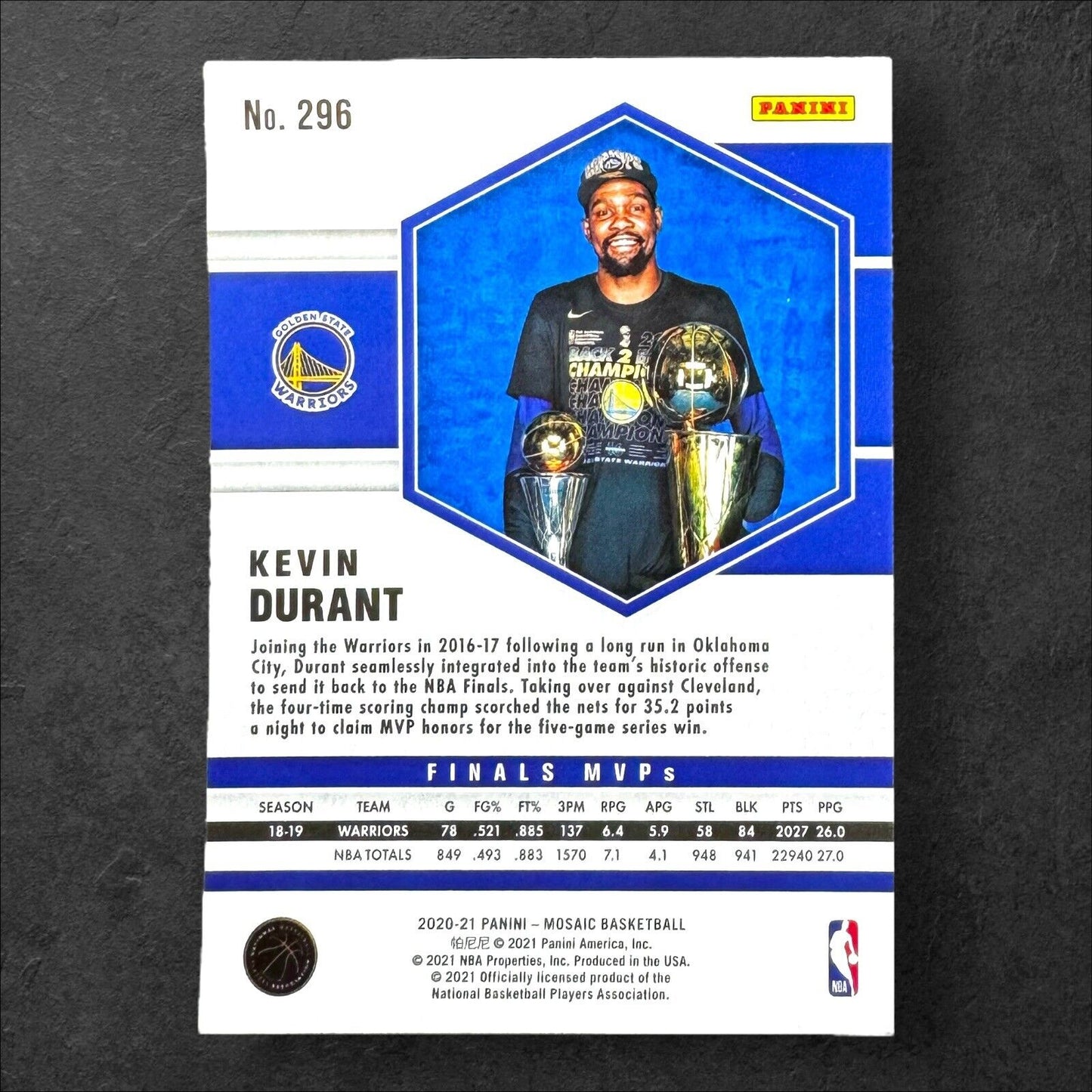 2020-21 Panini Mosaic - Finals MVPs #296 Kevin Durant