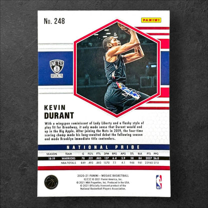 2020-21 Panini Mosaic Kevin Durant National Pride Insert #248 Brooklyn Nets