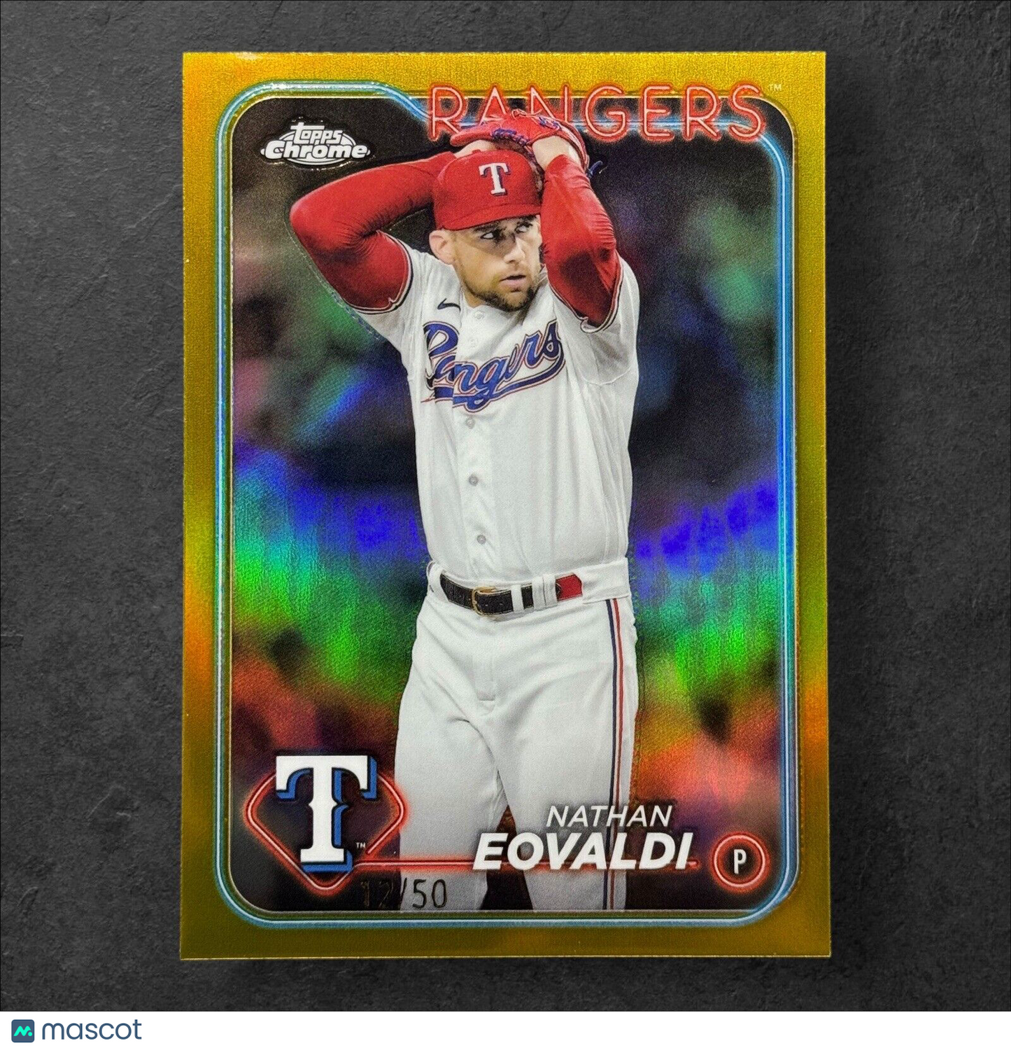 Nathan Eovaldi 2024 Topps Chrome Gold Refractor /50 Rangers - Near Mint+