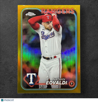 Nathan Eovaldi 2024 Topps Chrome Gold Refractor /50 Rangers - Near Mint+