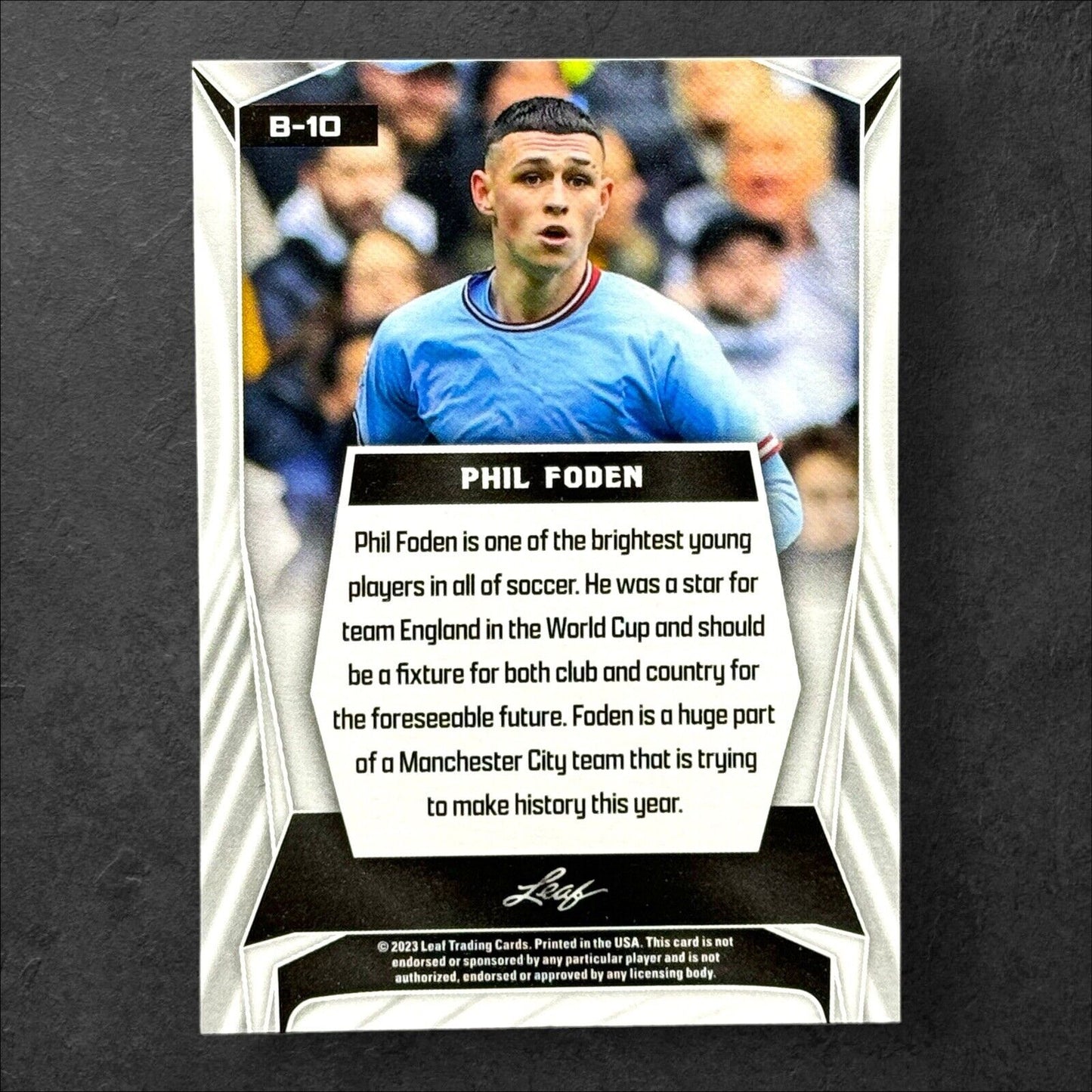 2023 Leaf Soccer White Phil Foden #B-10