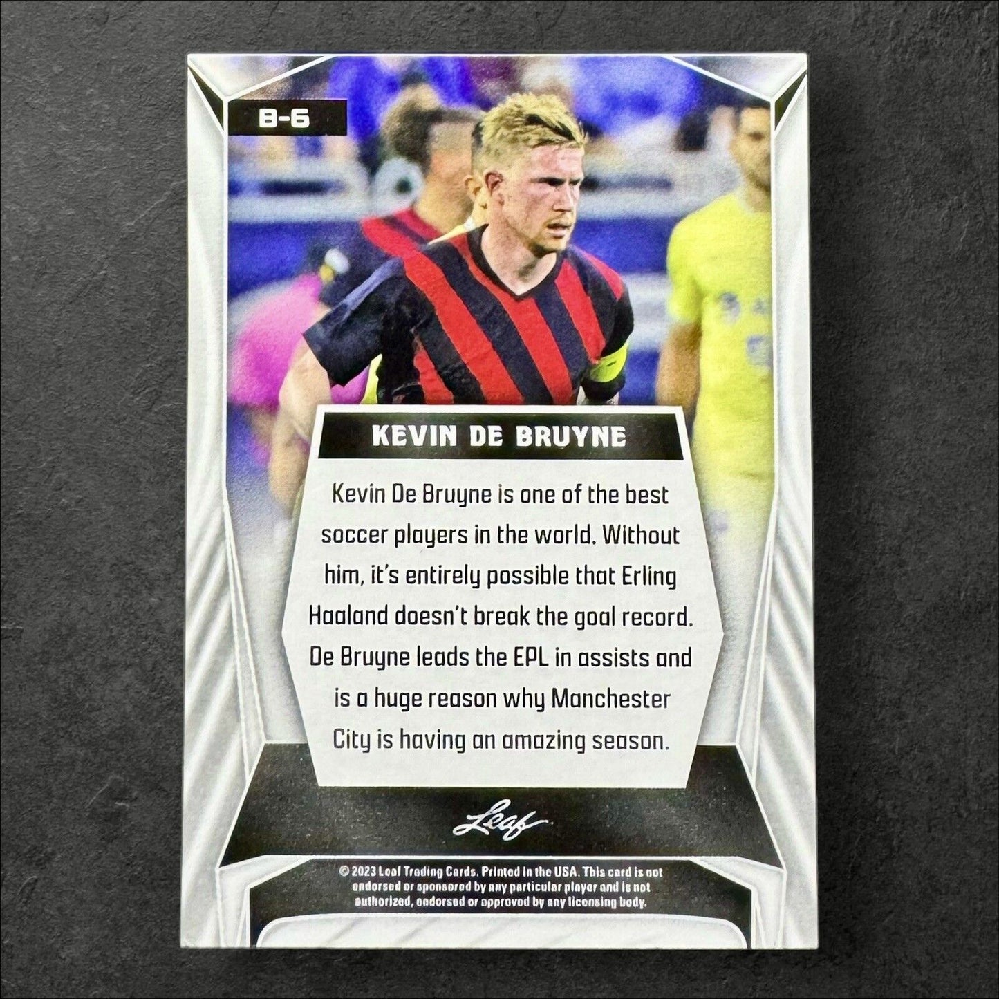 Kevin de Bruyne 2023 Leaf Soccer Blaster #B-6