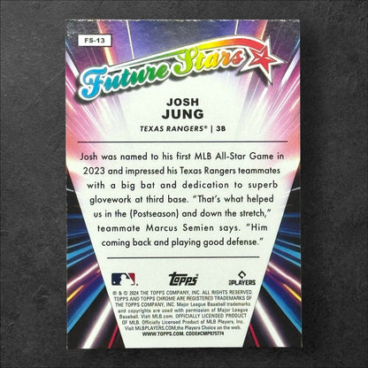 2024 Topps Chrome Josh Jung Future Stars Texas Rangers #FS-13