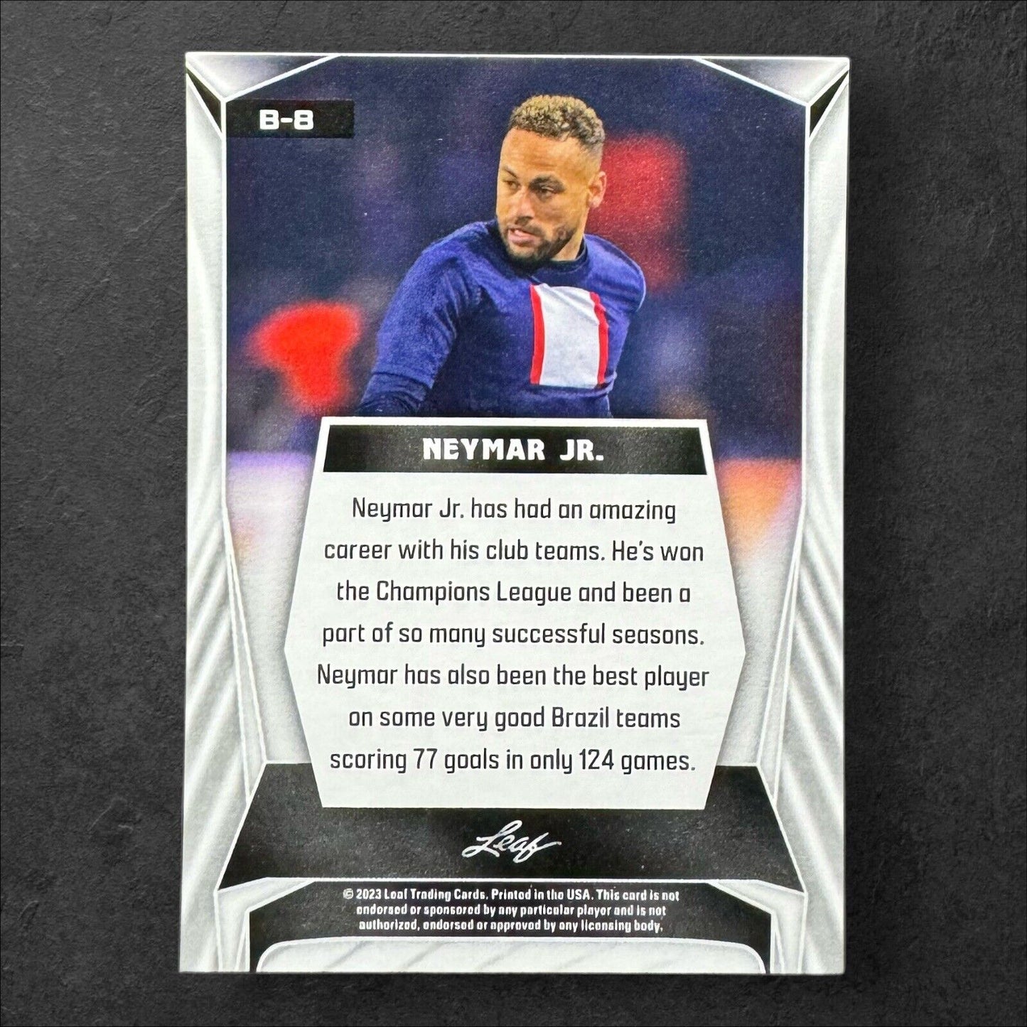 Neymar Jr 2023 Leaf Soccer Base Card #B-8 Brazil