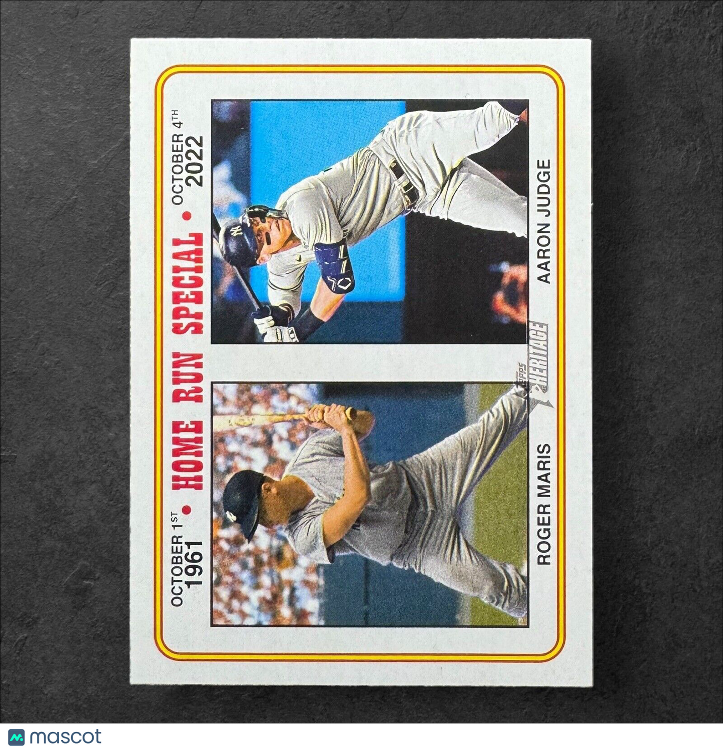 Aaron Judge / Roger Maris 2023 Topps Heritage Home Run Special #100 NY Yankees