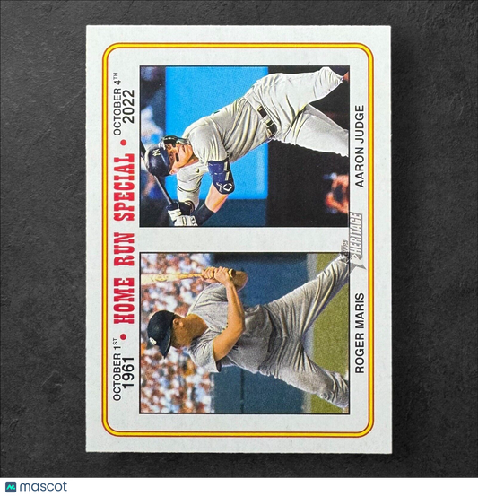 Aaron Judge / Roger Maris 2023 Topps Heritage Home Run Special #100 NY Yankees