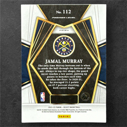 2021-22 Panini Select Premier Level Blue Base Jamal Murray #112 Denver Nuggets