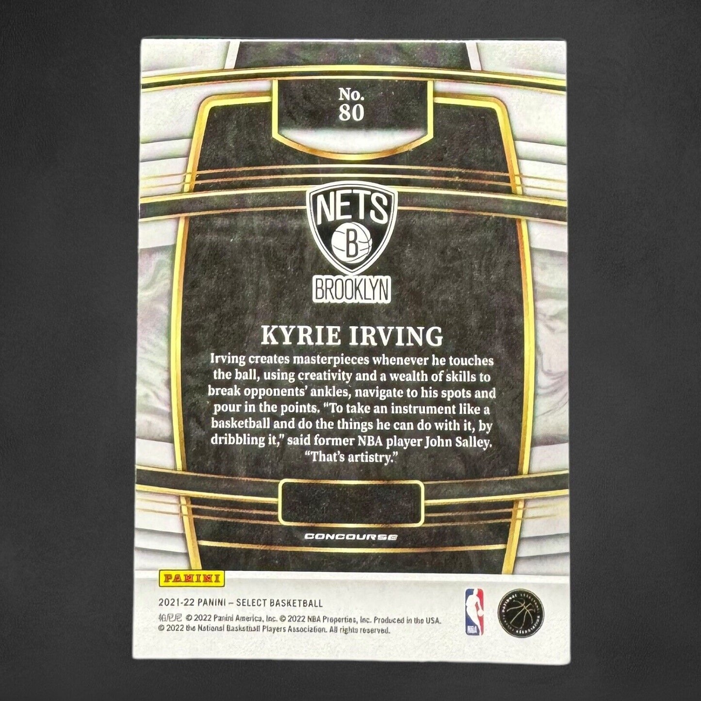 Kyrie Irving 2021-22 Select Retail Concourse Level Card #80 Brooklyn Nets