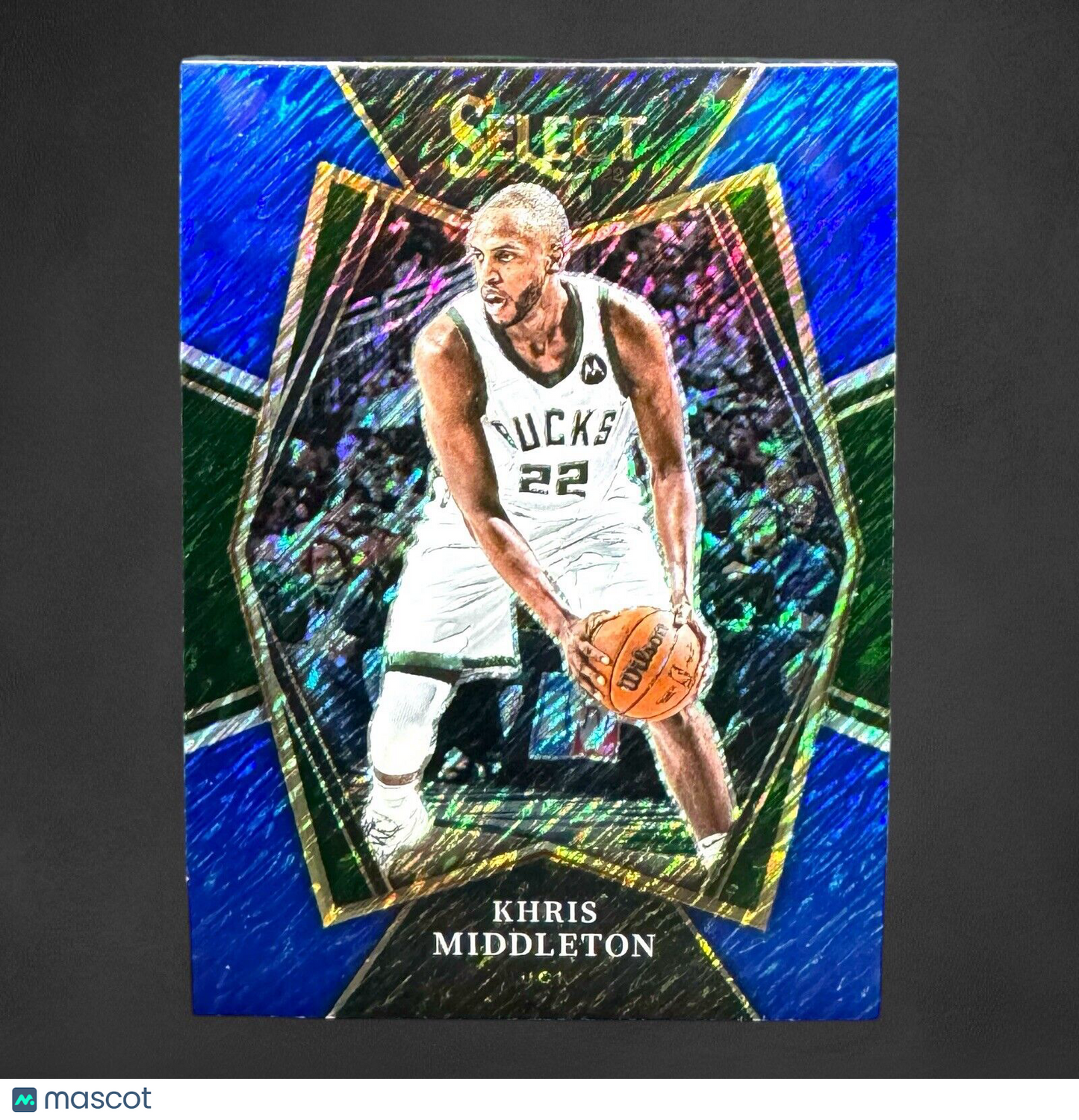 2021-22 Panini Select Blue Shimmer Prizm Khris Middleton #155 TS1