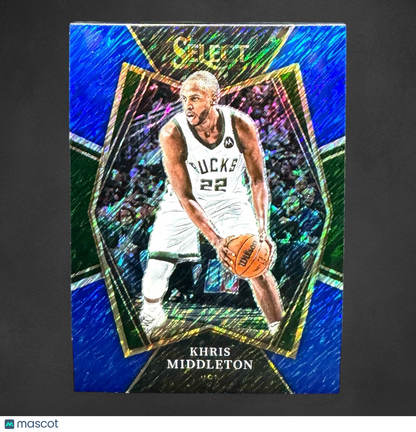 2021-22 Panini Select Blue Shimmer Prizm Khris Middleton #155 TS1