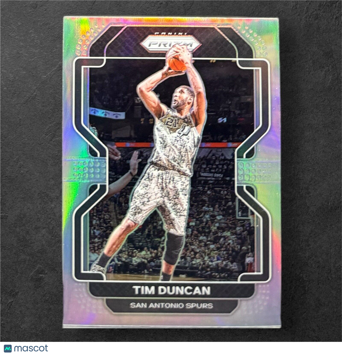 Tim Duncan 2021-22 Panini Prizm Silver Prizm Card #268 San Antonio Spurs 