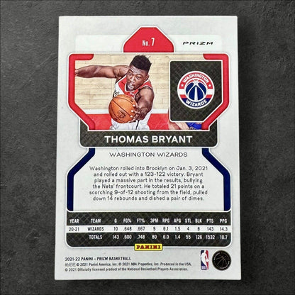 Thomas Bryant 2021-22 Panini Prizm Green Prizm #7 Washington Wizards