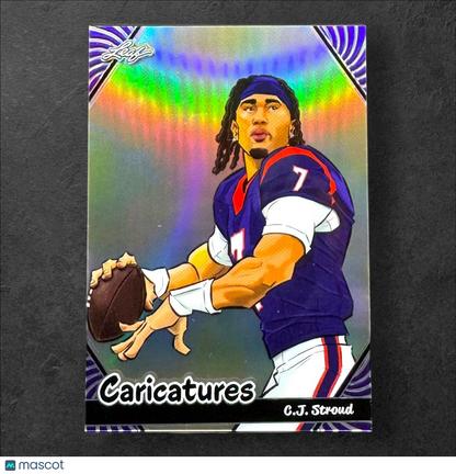 2024 Leaf Caricatures #01 Refractor Rookie PURPLE /49 CJ C.J. Stroud